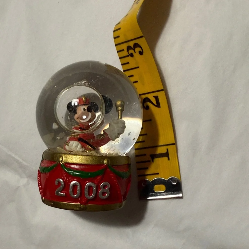 Disney Red and Gold Mickey Mouse Snow‎ Globe 2008